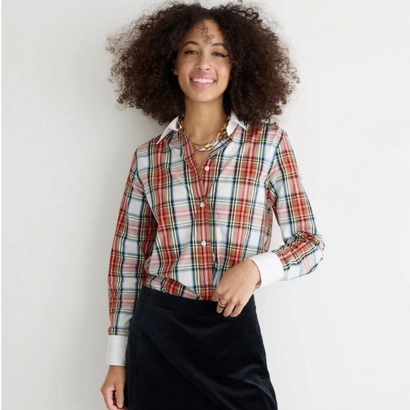 J. Crew Classic Fit Cotton Poplin Shirt in Snowy Stewart Tartan (12) - Picture 1 of 12